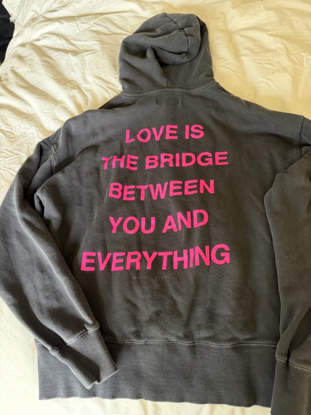 Spiritual Gangster Charcoal Sweatshirt with Gold Script Tag - Picture 2 of 6